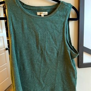 Madewell high neck, swing tank, olive green color, size medium